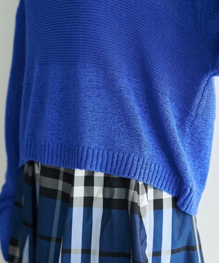 YECCA VECCA テープヤーンルーズニットプルオーバー Blue