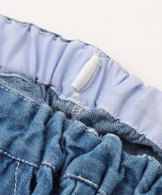 ANY KIDS スカラップ×刺繍デニムパンツ ブルー