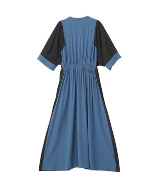 YECCA VECCA 配色デザインシャツワンピース Blue
