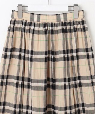 自由区 L 【カタログ掲載・洗える】シアーブライトチェック スカート ベージュ