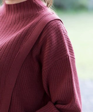 Tiaclasse L 【洗える】1枚でもレイヤード効果のあるサイドボタンチュニック ワイン