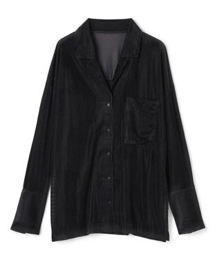 uncrave シアーベロアリブ シャツ ブラック