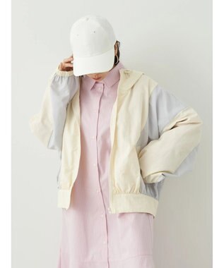 earth music&ecology コクーンギャザー切替ブルゾン Ivory