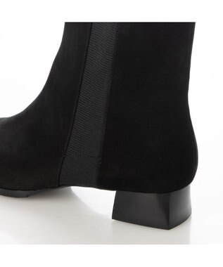 Riz raffinee <Riz raffinee>ローヒールサイドゴアショートブーツ ブラックヌバック