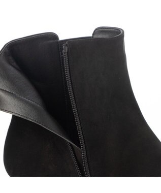 Riz raffinee <Riz raffinee>ローヒールサイドゴアショートブーツ ブラックヌバック