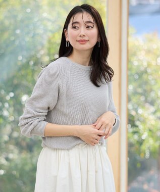 ANY 【手洗い可/UVカット】シャイニーコットンニット グレー