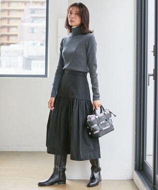 23区 【CLASSY.1月号掲載】ウーステッドウール タートルネック ニット グレー系