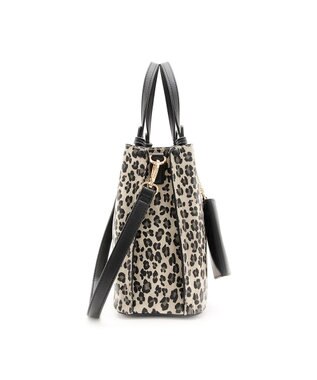 MioFIRANO カジュアルシックレオパードハンドバッグ 2WAY パスケース付き　FIRANO フィラノ BLACK