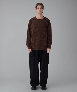 WEGO 【ユニセックス着用ITEM/MLサイズ展開】ベロアモールプルオーバー ブラウン