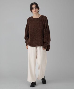 WEGO 【ユニセックス着用ITEM/MLサイズ展開】ベロアモールプルオーバー ブラウン