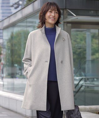 J.PRESS LADIES houndstooth スクエア スカーフ ネイビー系