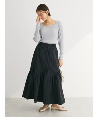 Green Parks ・ＳＵＧＡＲ　ＳＰＯＯＮ　キリカエギャザースカート Black