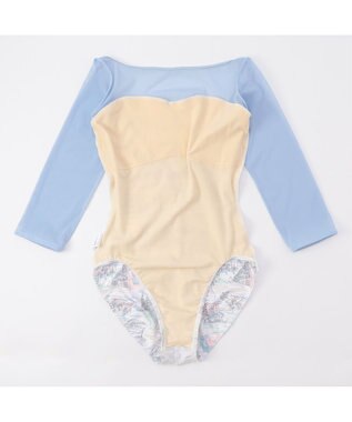 Chacott 6分袖レオタード サックスブループリント