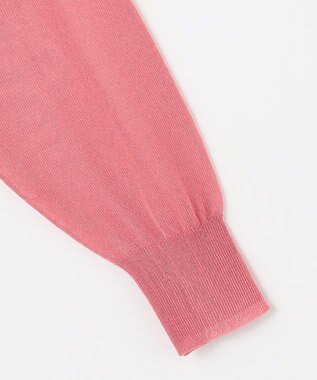 Feroux 【洗える】Vネックシアー カーデ ローズ系