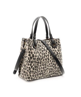 MioFIRANO カジュアルシックレオパードハンドバッグ 2WAY パスケース付き　FIRANO フィラノ BLACK