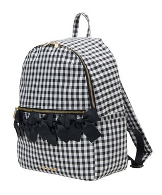 Maison de FLEUR ギンガムフロントリボンリュック Black