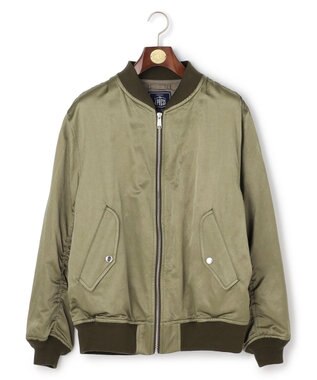 J.PRESS MEN 【J.PRESS ORIGINALS】Bleach Viscose Cotton Satin Flight Jacket / Japan Made ダークグリーン系