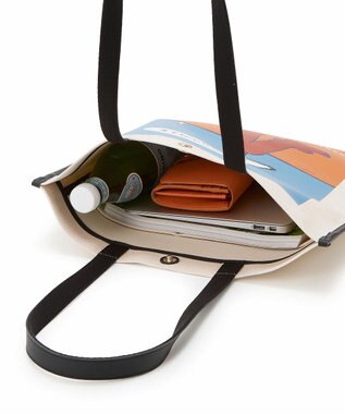 TOPKAPI 【Breath TOPKAPI】サヴィニャック × Breath TOPKAPI アート プリント フラット オーガニックキャンバス トート バッグ オレンジ