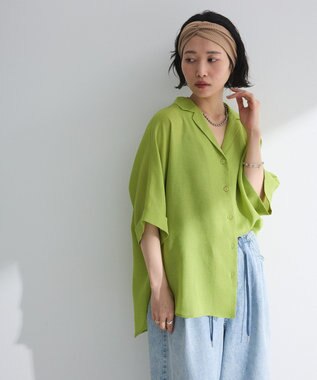 Green Parks 開襟シアージャケット風シャツ Check