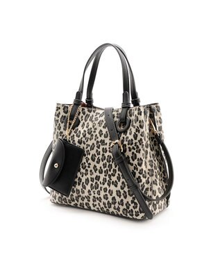 MioFIRANO カジュアルシックレオパードハンドバッグ 2WAY パスケース付き　FIRANO フィラノ BLACK