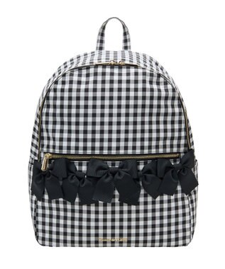 Maison de FLEUR ギンガムフロントリボンリュック Black