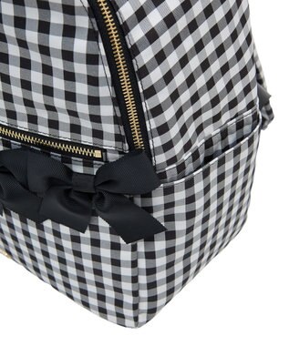 Maison de FLEUR ギンガムフロントリボンリュック Black