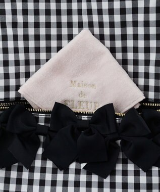 Maison de FLEUR ギンガムフロントリボンリュック Black