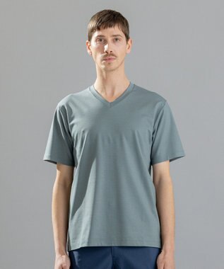 JOSEPH HOMME コンパクトストレッチジャージー　ＶネックＴシャツ ピーコックグリーン系