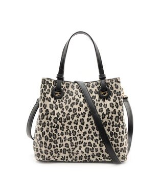 MioFIRANO カジュアルシックレオパードハンドバッグ 2WAY パスケース付き　FIRANO フィラノ BLACK