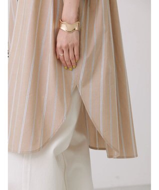 AMERICAN HOLIC バックギャザーシャツワンピース Stripe