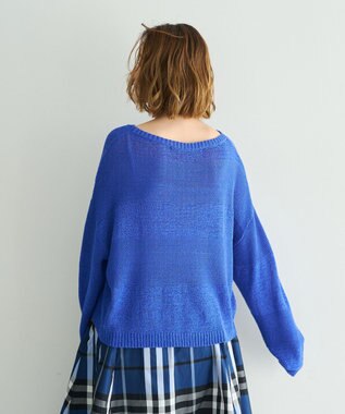 YECCA VECCA テープヤーンルーズニットプルオーバー Blue