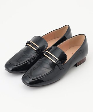 組曲 スクエアトゥローファー ブラック系