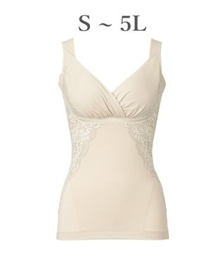 BRADELIS New York 【BRADELIS NewYork peace】綿混キャッチャーカップレースブラキャミ24 ノンワイヤー 補正 下着 ボディスーツ カップ付き ブラトップ