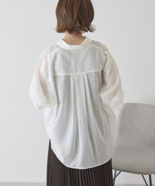 AMERICAN HOLIC 【イージーケア】シアーラウンドシャツ Off White