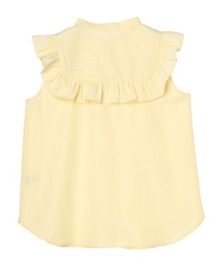 earth music&ecology デコルテレースフリルブラウス Yellow