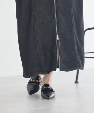 earth music&ecology ダブルジップデニムキャミワンピース Black