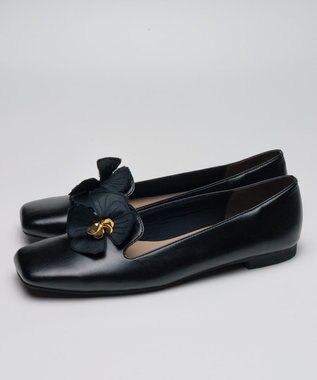 muuc 花刺繍モチーフのパンプス ブラック