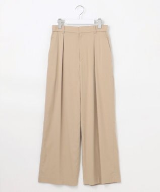 自由区 L 【セットアップ対応・洗える】ドレープツイルワイド パンツ ベージュ