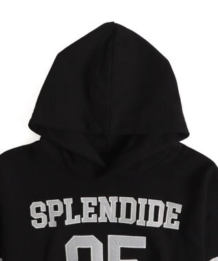 WEGO ナンバリングラインショートプルパーカー ブラック