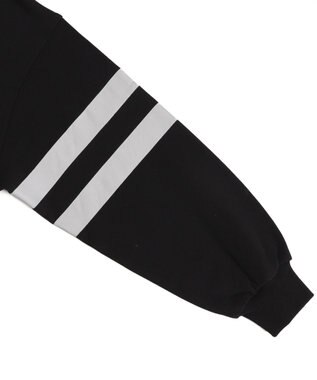 WEGO ナンバリングラインショートプルパーカー ブラック