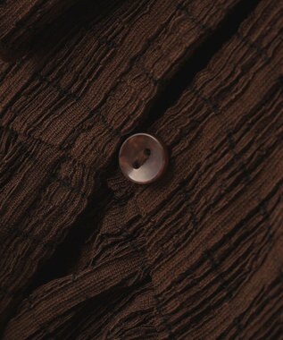 earth music&ecology チェックラッフルカラーペプラムカットブラウス Check Brown