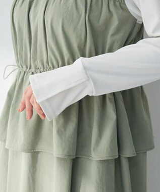 Green Parks ペプラムドッキングワンピース Khaki