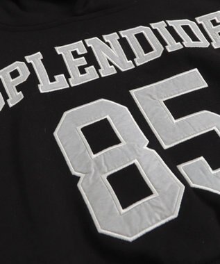 WEGO ナンバリングラインショートプルパーカー ブラック