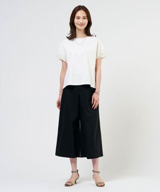 J.PRESS LADIES S 【一枚で着映え・シーンレスに活躍】コットンスムース レースデザイン カットソー ホワイト系