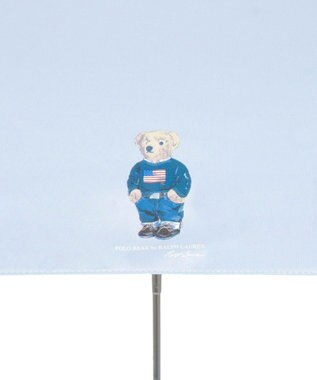 MOONBAT 【WEB限定】POLO RALPH LAUREN(ポロ ラルフローレン) 晴雨兼用日傘 折りたたみ傘 コンパクト ポロベア 一級遮光 遮熱 UV サックスブルー