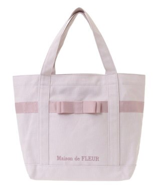 Maison de FLEUR マルチポケット帆布トートＳバッグ Grayish Pink