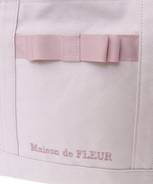 Maison de FLEUR マルチポケット帆布トートＳバッグ Grayish Pink