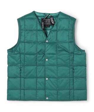 UNFILO 【120-150cm】TAION Vネック ダウンベスト(UNISEX) グリーンブルー