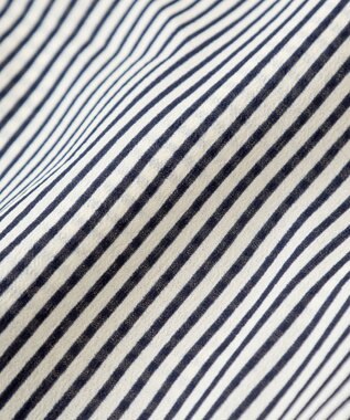 Green Parks 金ボタン裾ドロストシャツ Stripe