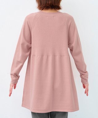Tiaclasse 【新色追加・洗える】ミドルリブニットチュニック ピンク